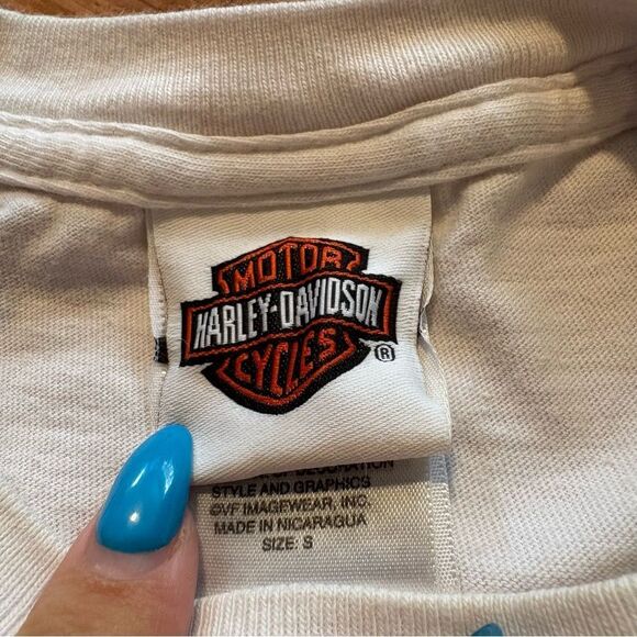 Harley-Davidson T Shirt Kauai Vintage White 2007 2009 Graphic Tee Flame Small - Picture 5 of 7